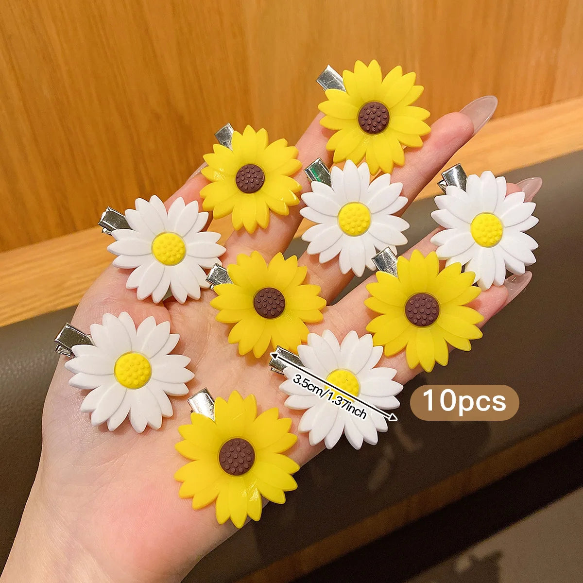 10 Sunflower Hair Clips Sweet