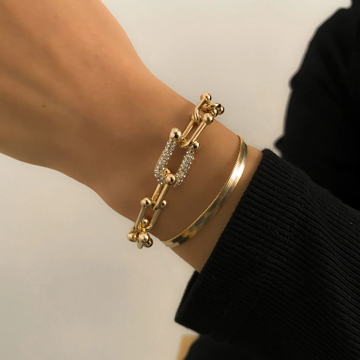 2Pcs/Set Fashion Statement Trendy Bracelet Stacking