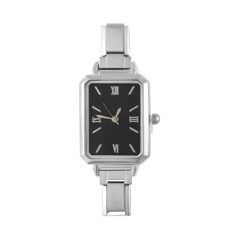 Men Women's Stainless Steel Round Simple Watch