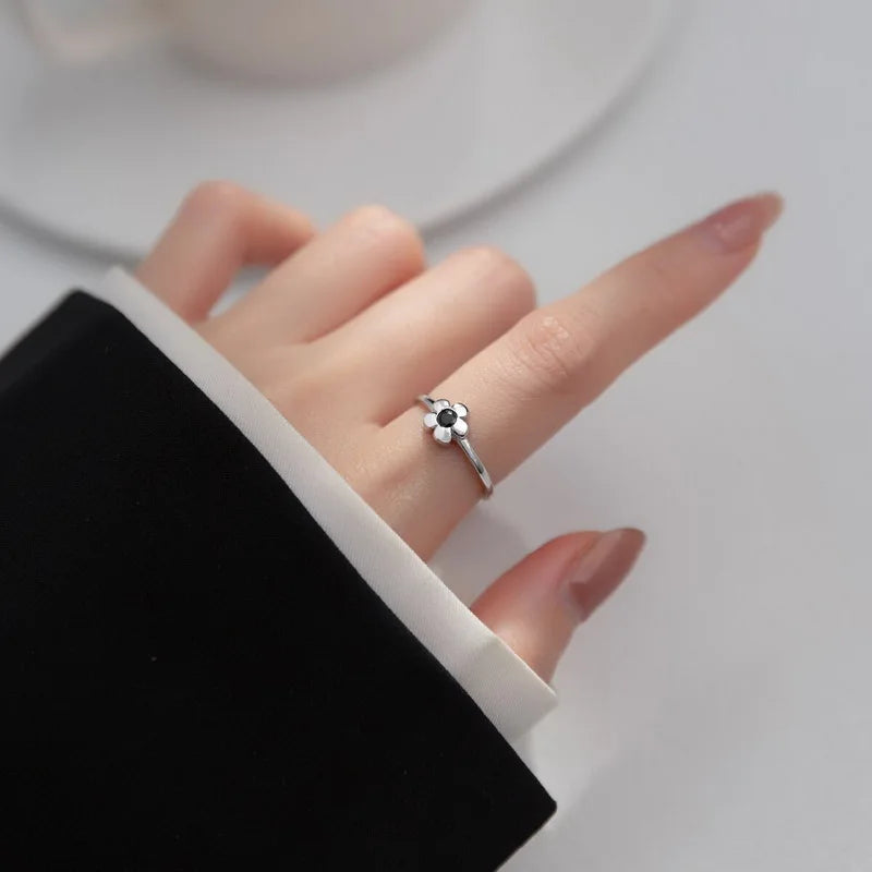 Luxury Zircon Flower Opening Rings for Women