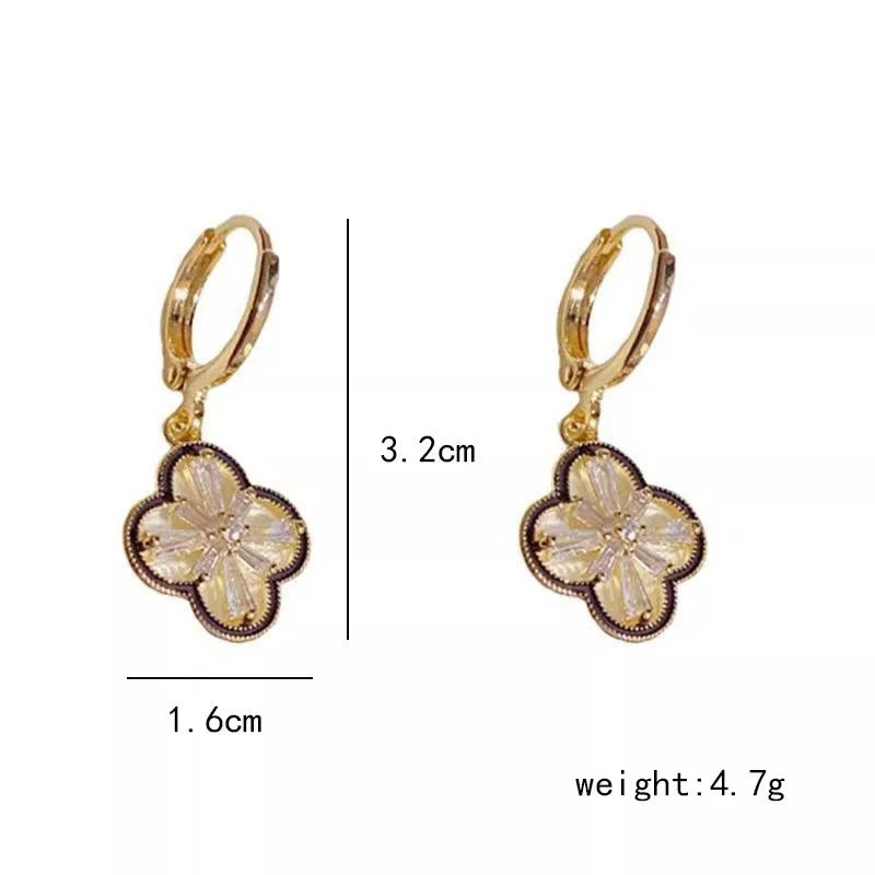 Plated Copper Zircon Four-Leaf Clover