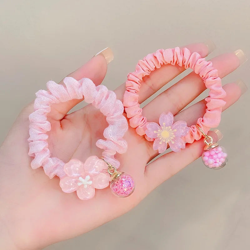Cute Jelly Color Flower Hair Rope For Kids