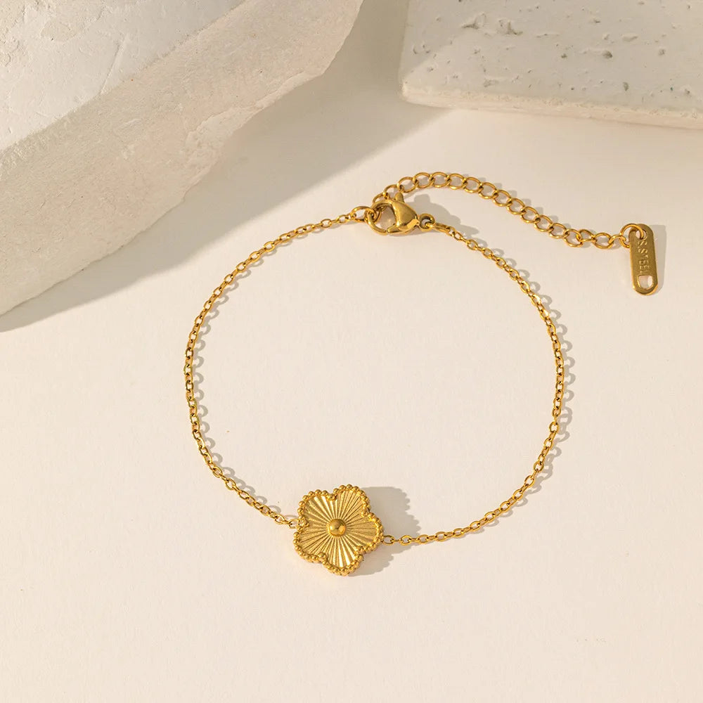 Fashion Flower Stainless Steel Bracelets For Women