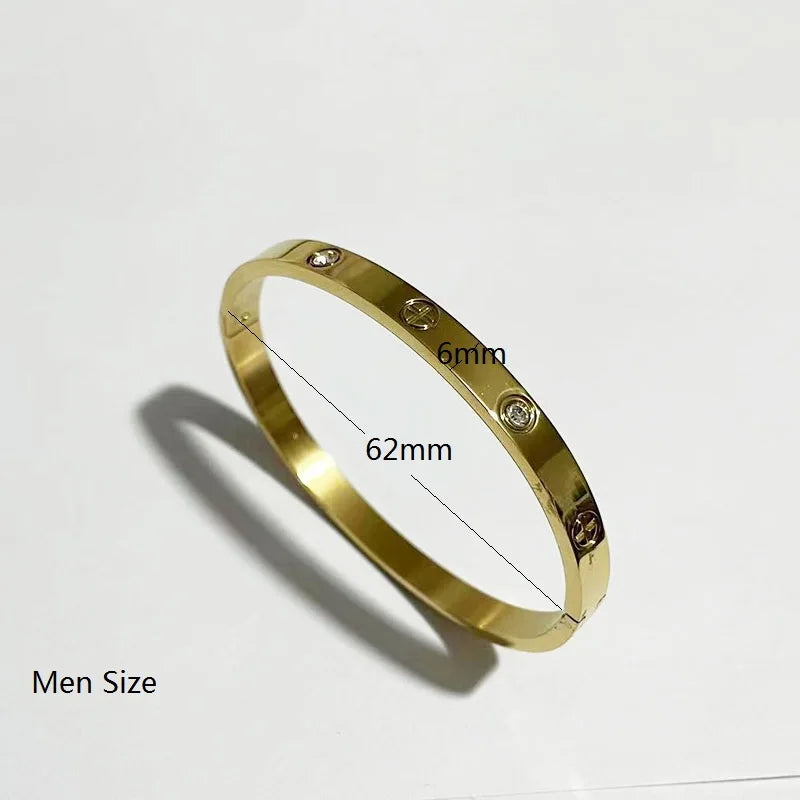 New Design Gold Color Zircon And Cross Nut Nail Bracelet & Bangleg