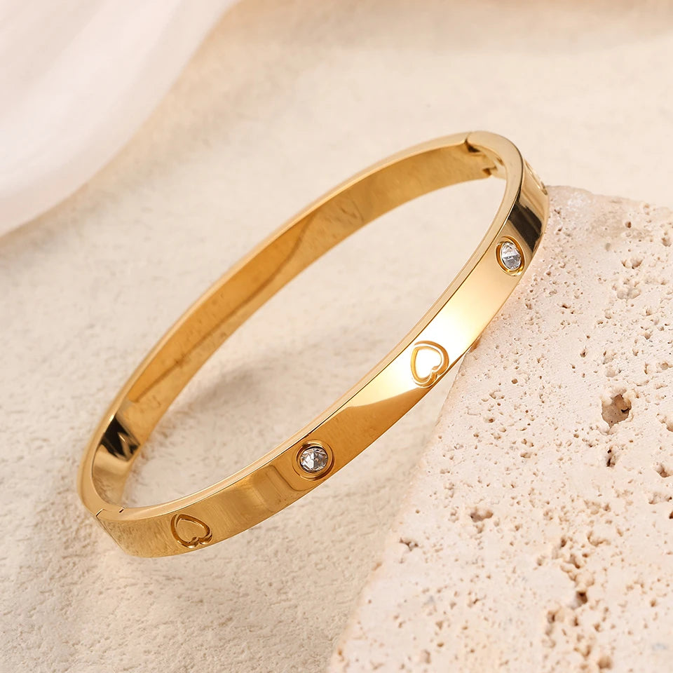 2 Pieces Stainless Steel Bangle Bracelet