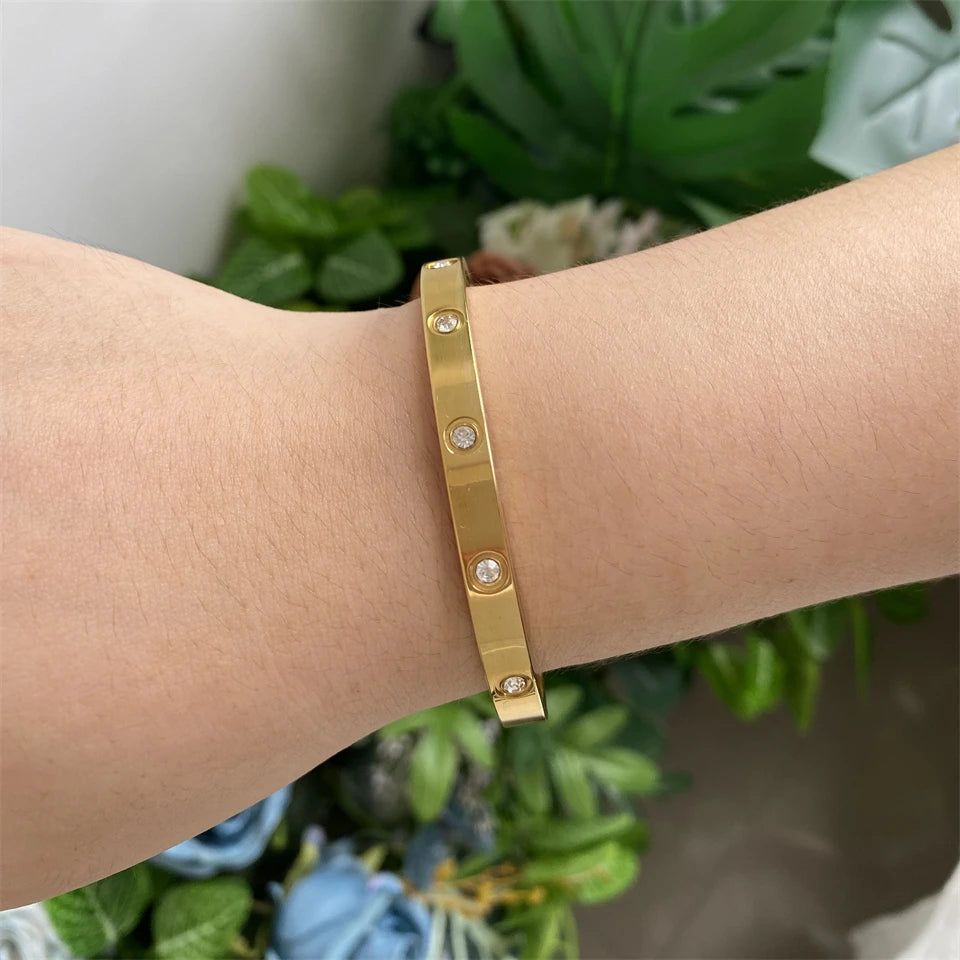 Sliver Gold Color Stainless Steel Bangle