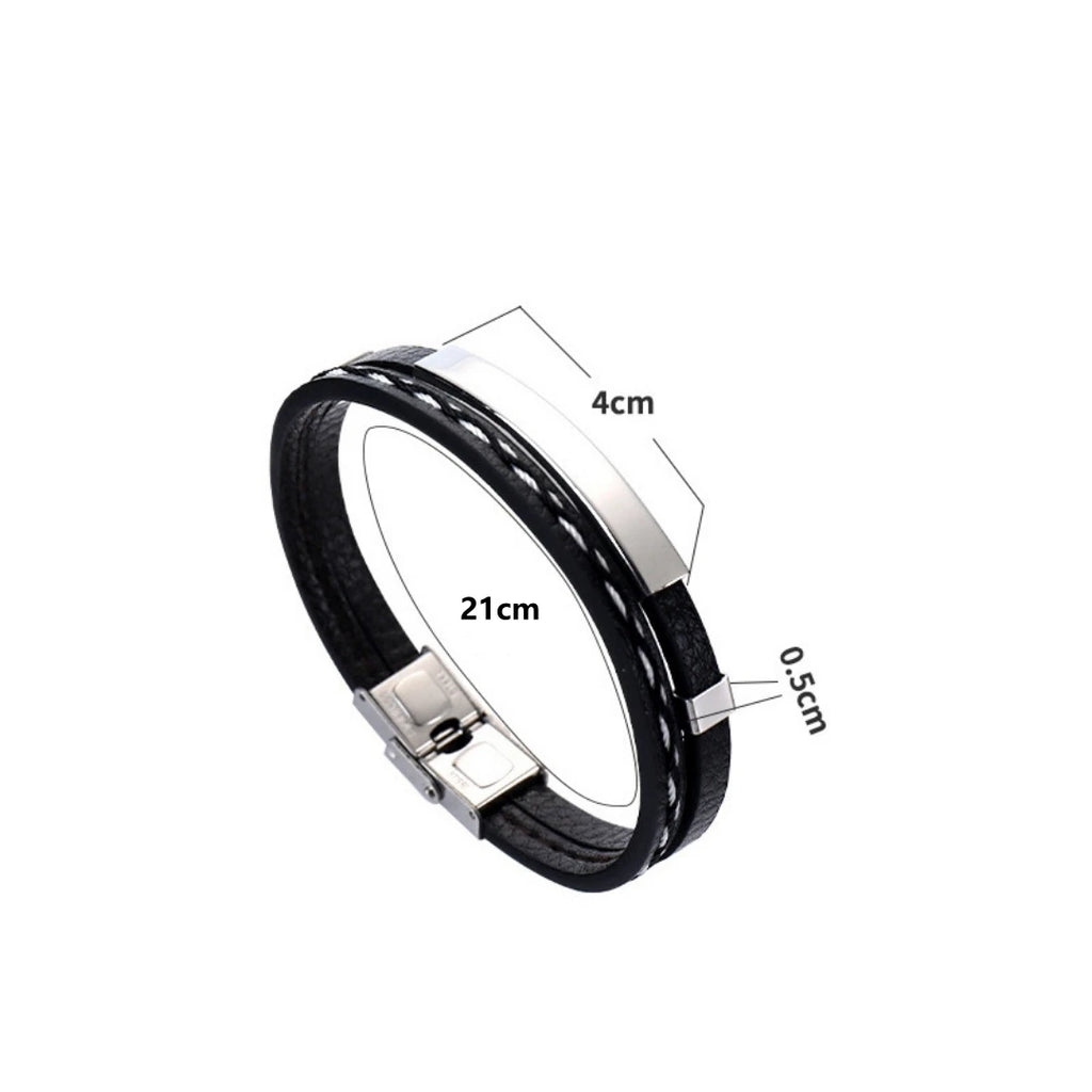 New Trendy Men Leatherwear Weave Bracelet