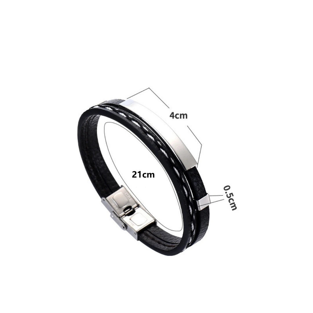 New Trendy Men Leatherwear Weave Bracelet