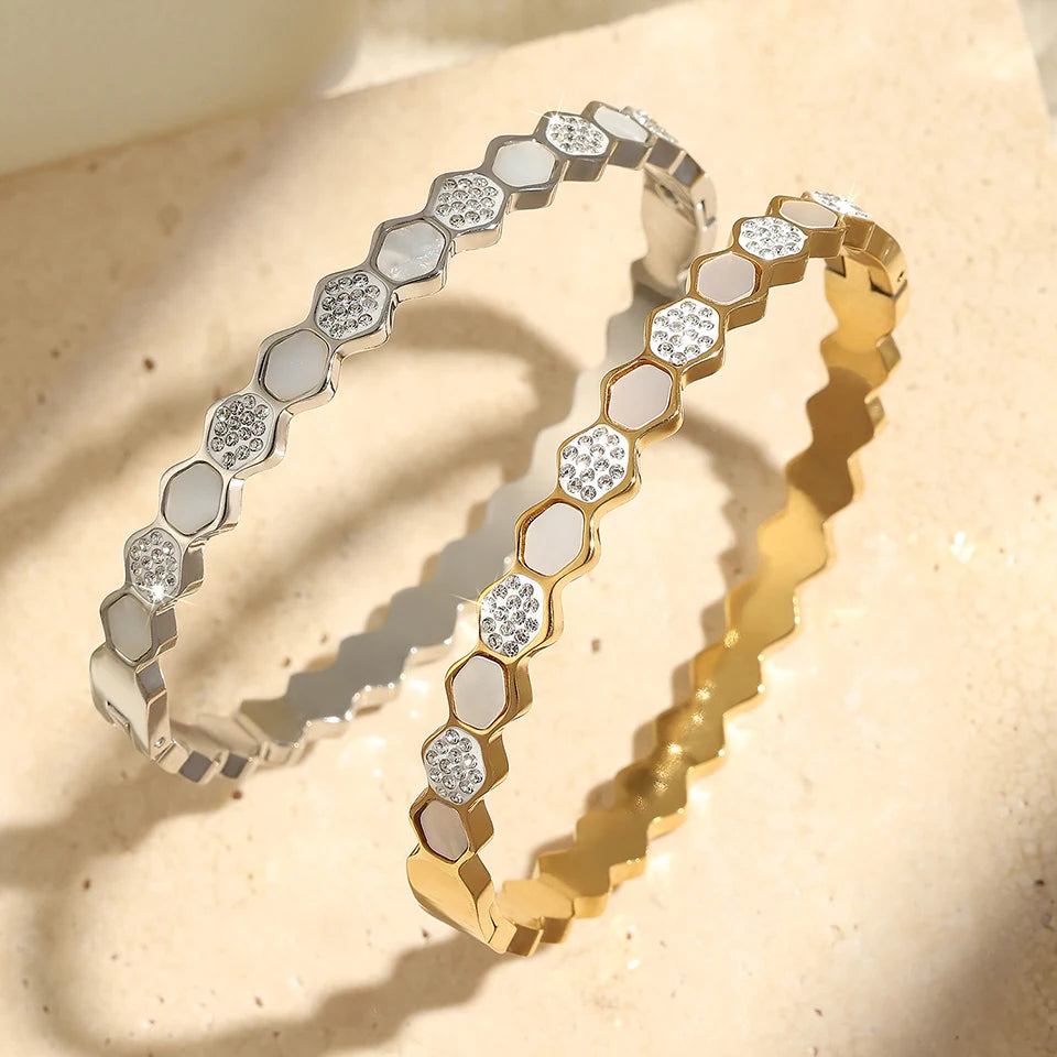 Stainles Steel Open Hexagon Bracelet For Women High-quality