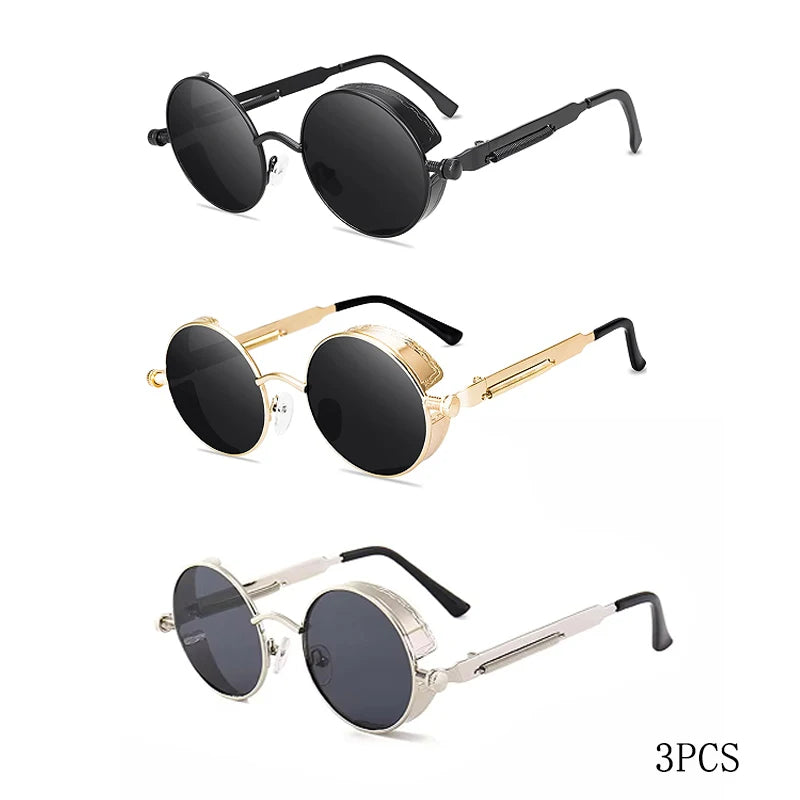Classic  Sunglasses Men Women Brand Designer Vintage Round Metal Frame Sun Glasses High Quality UV400