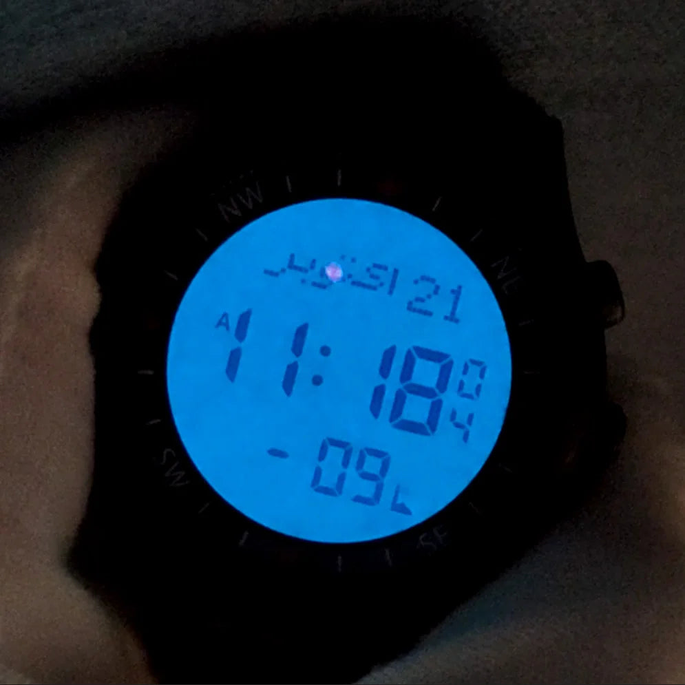 Muslim Azan Watch for Prayer with Qibla Compass Adhan Alarm Hijri Islamic Al Harameen Fajr Time Wristwatch Multi Languages
