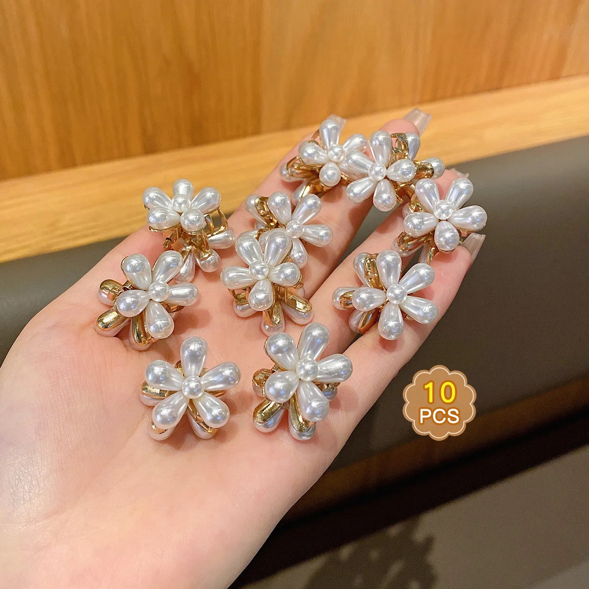 10 alloy rhinestone hair clips, fashionable small grab hair accessories
