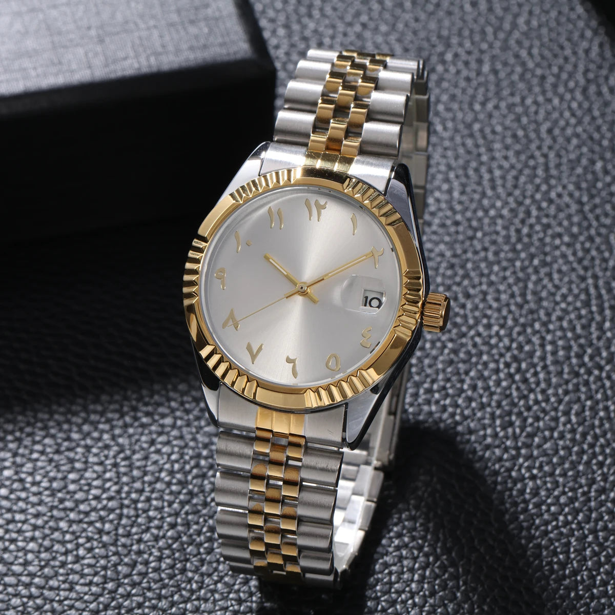 Baby Blue Arabic Watches Unisex Steel Watchband Mechanical Wristwatch Waterproof