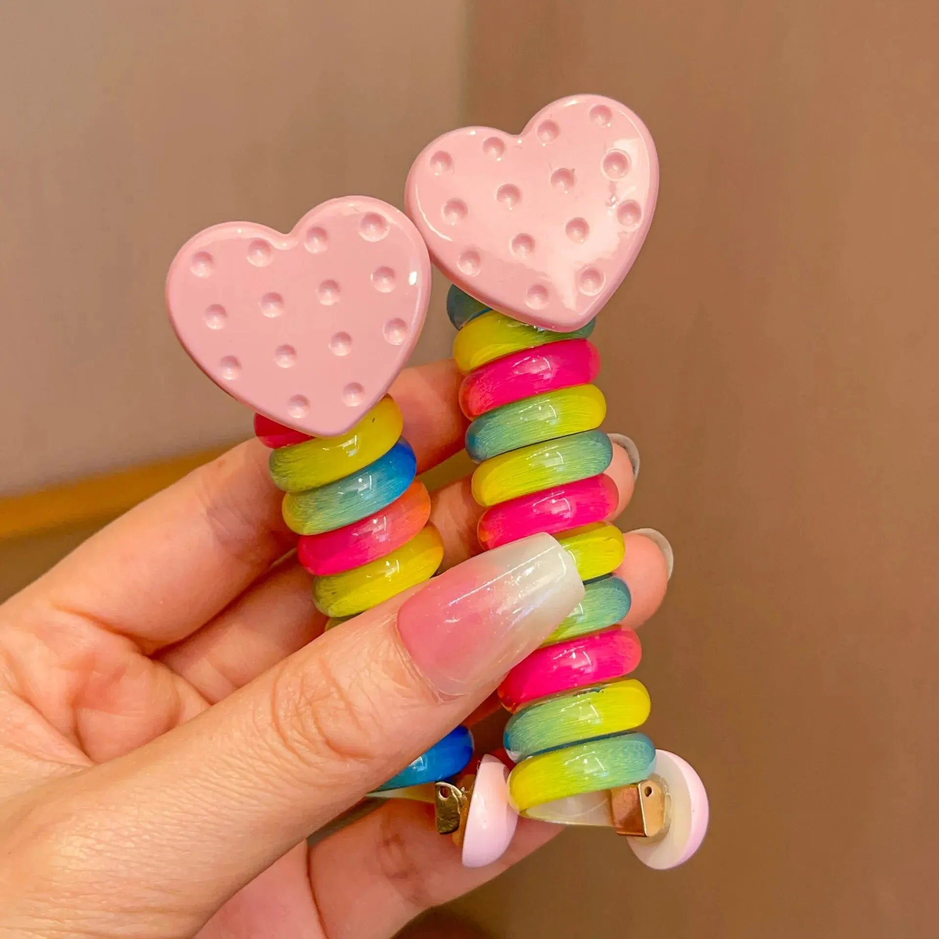 2Pcs Girls Elastic Rubber Bands Children Telephone Wire Hair