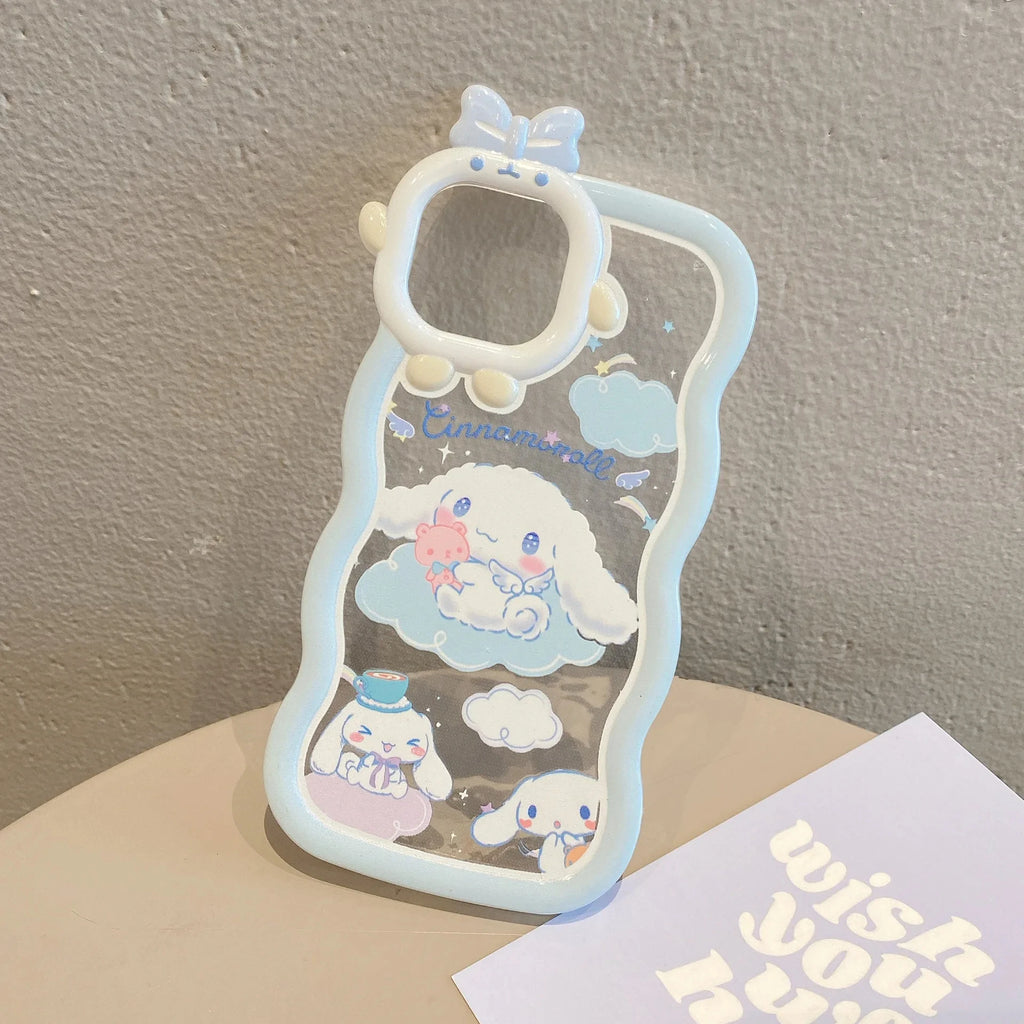 Kawaii Sanrio Cinnamoroll Phone Case For iPhone 16 15 14 13 12 Shell 11 Pro Max XR XS MAX X 7 8 Back Cover Y2k Girl Gift Coque