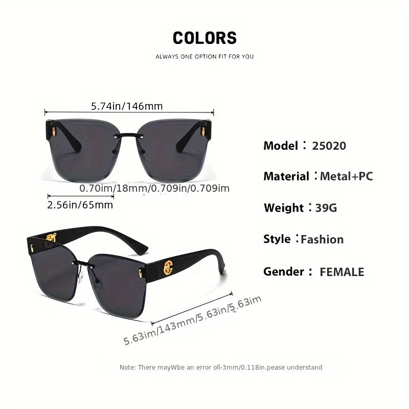 Fashionable new high-end women's sunglasses gradient color large frame UV resistant sunglasses