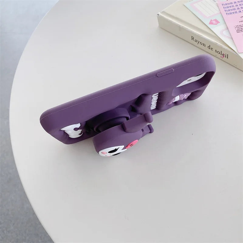 3D Cartoon i Telescopic Bracket Phone Case