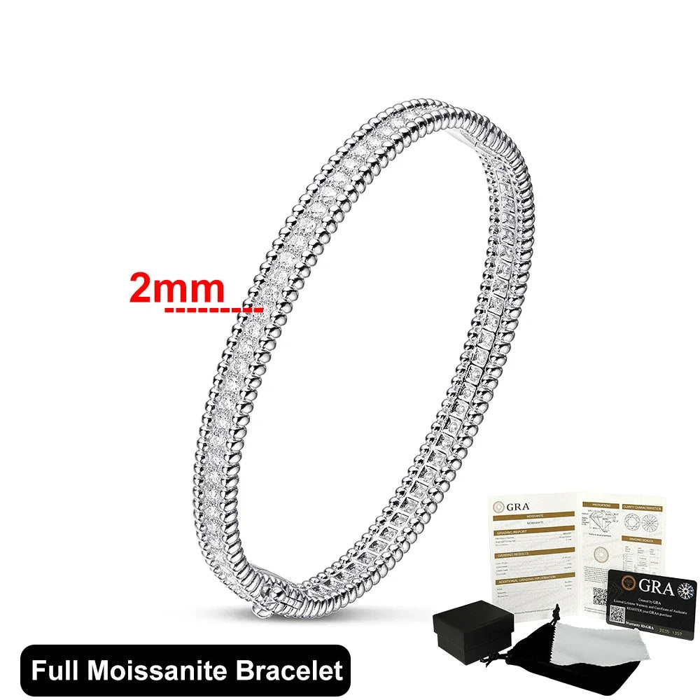 Bracelets with  Certified Sterling Silver Plated 18K Gold Luxury Fine Jewelry Bangle For Women