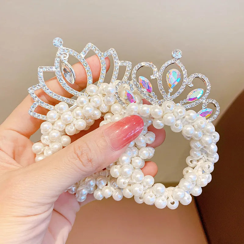 2PC Fashion Pearl Crown Princess Hair Bands