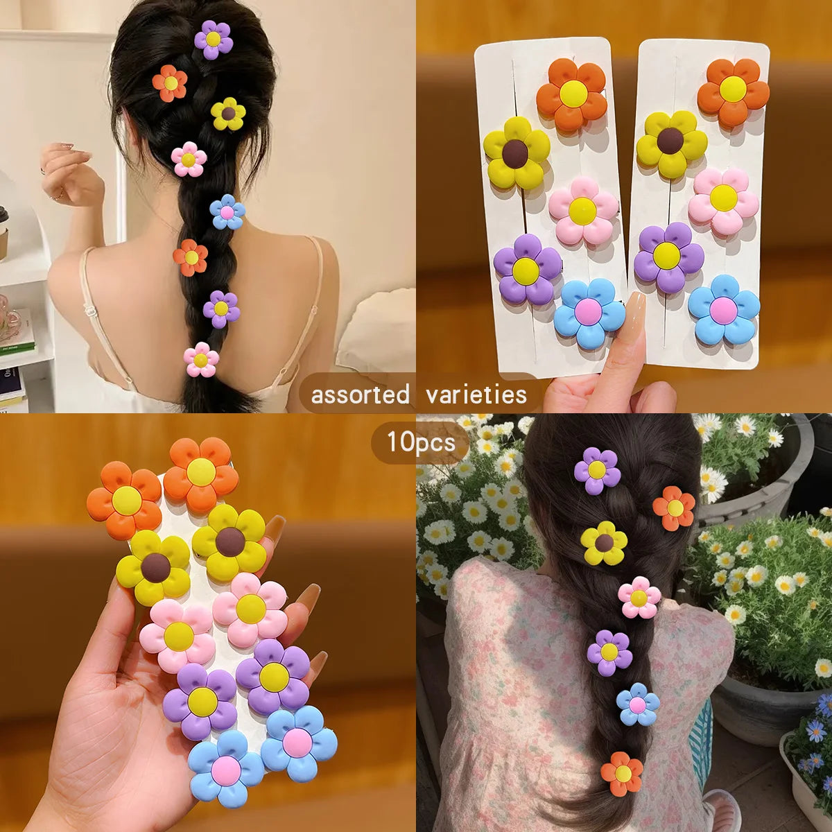 10 Sunflower Hair Clips Sweet