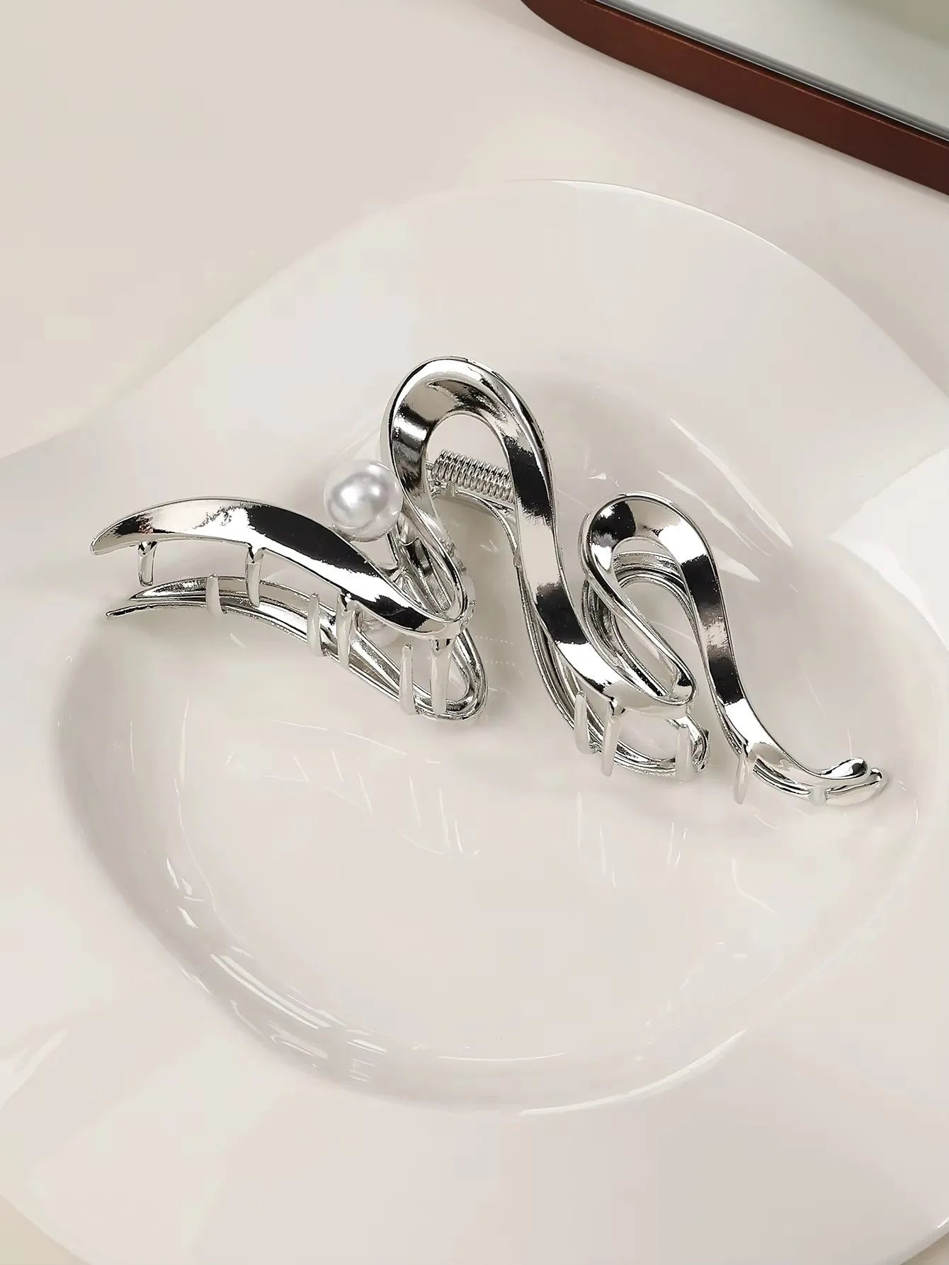 1Pcs Sliver Heart Hair Claw Clips