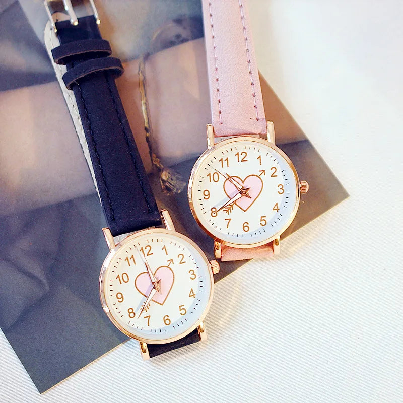 New Cute Heart-shaped Dial Watch  Fashion