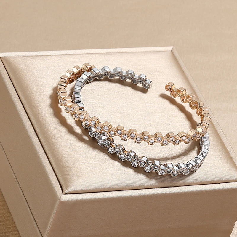 Stainles Steel Open Hexagon Bracelet For Women High-quality
