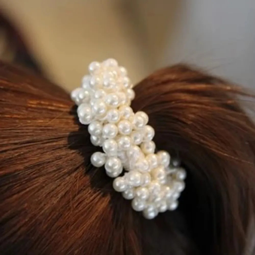 Elegant Lady Rubber Band Rope Pearl Hair
