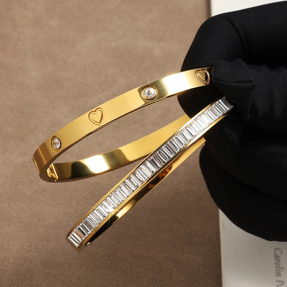 2 Pieces Stainless Steel Bangle Bracelet