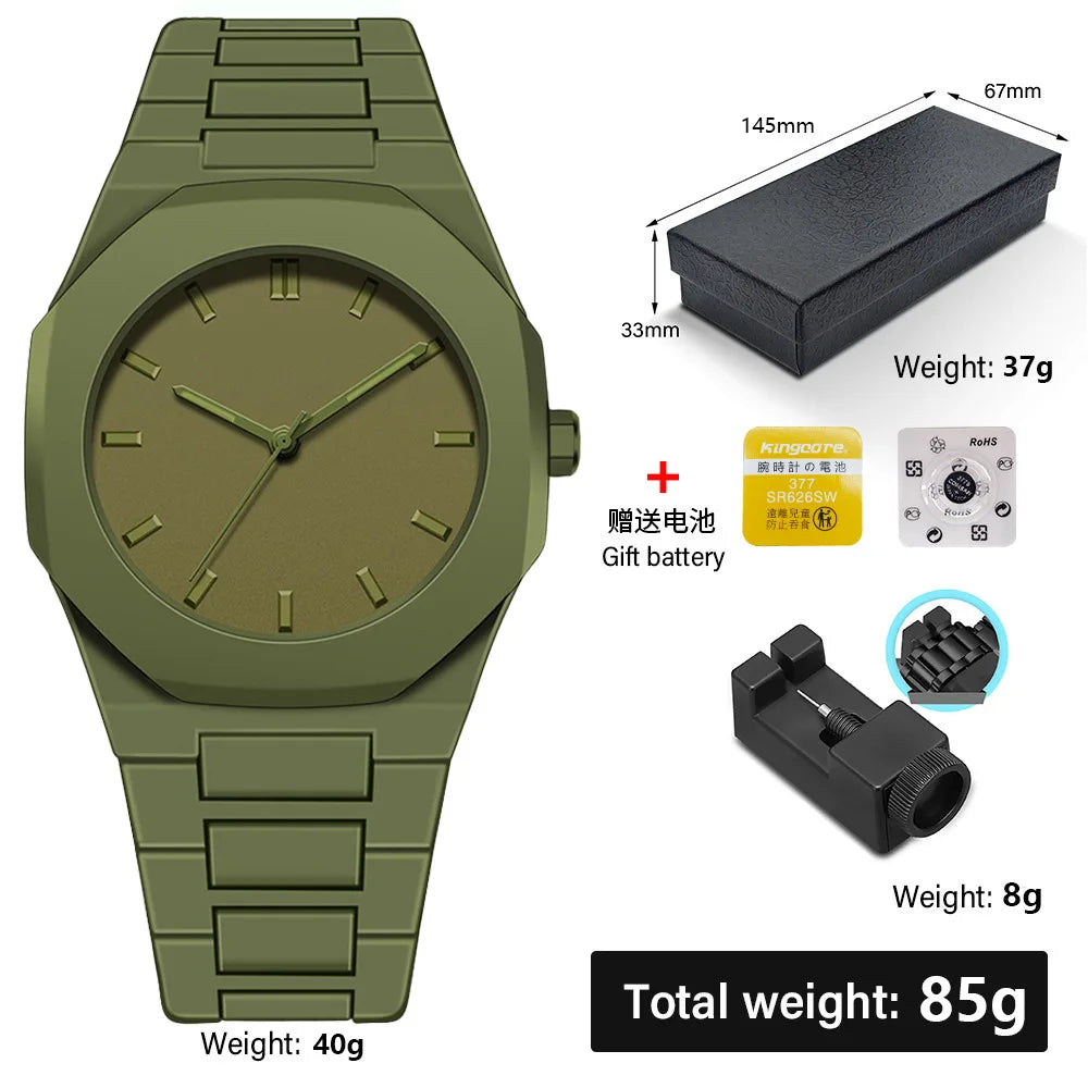 Minimalist Design Quartz Watch for Men Casual Lightweight Plastic Strap Waterproof Sports Business Watches Man Creative Clock