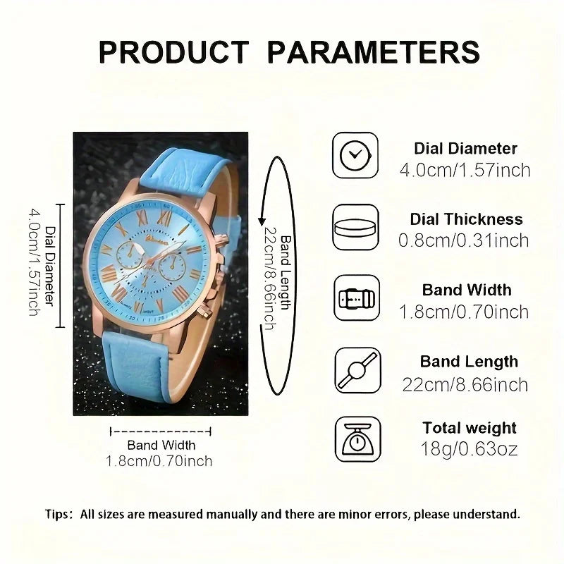 Fashion quartz watch and jewelry set, shock resistant circular analog digital display