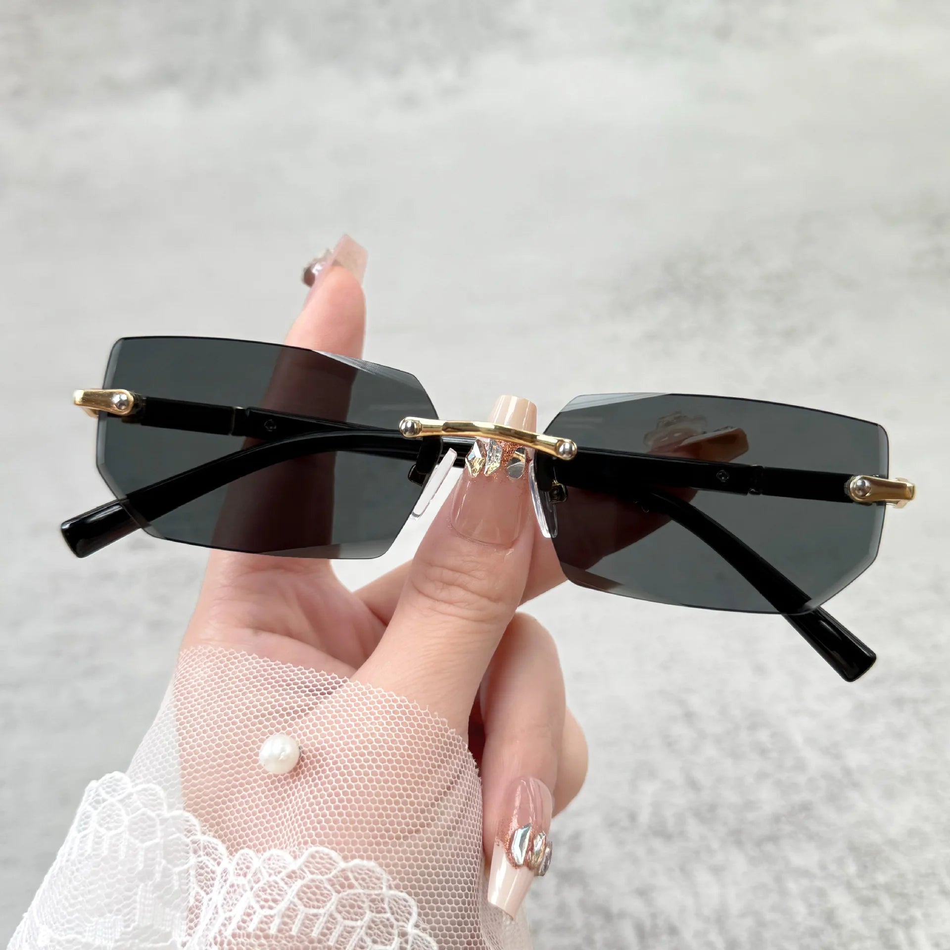 Sunglasses Rectangle Fashion Popular Women Men