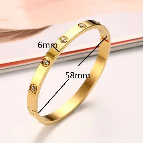 New Design Gold Color Zircon And Cross Nut Nail Bracelet & Bangleg