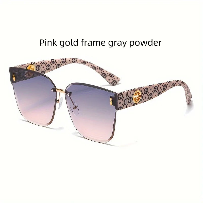 Fashionable new high-end women's sunglasses gradient color large frame UV resistant sunglasses