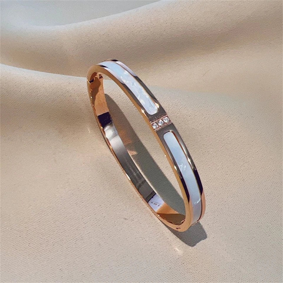 5/1pcs Sparkling Zirconia Inlaid Stainless