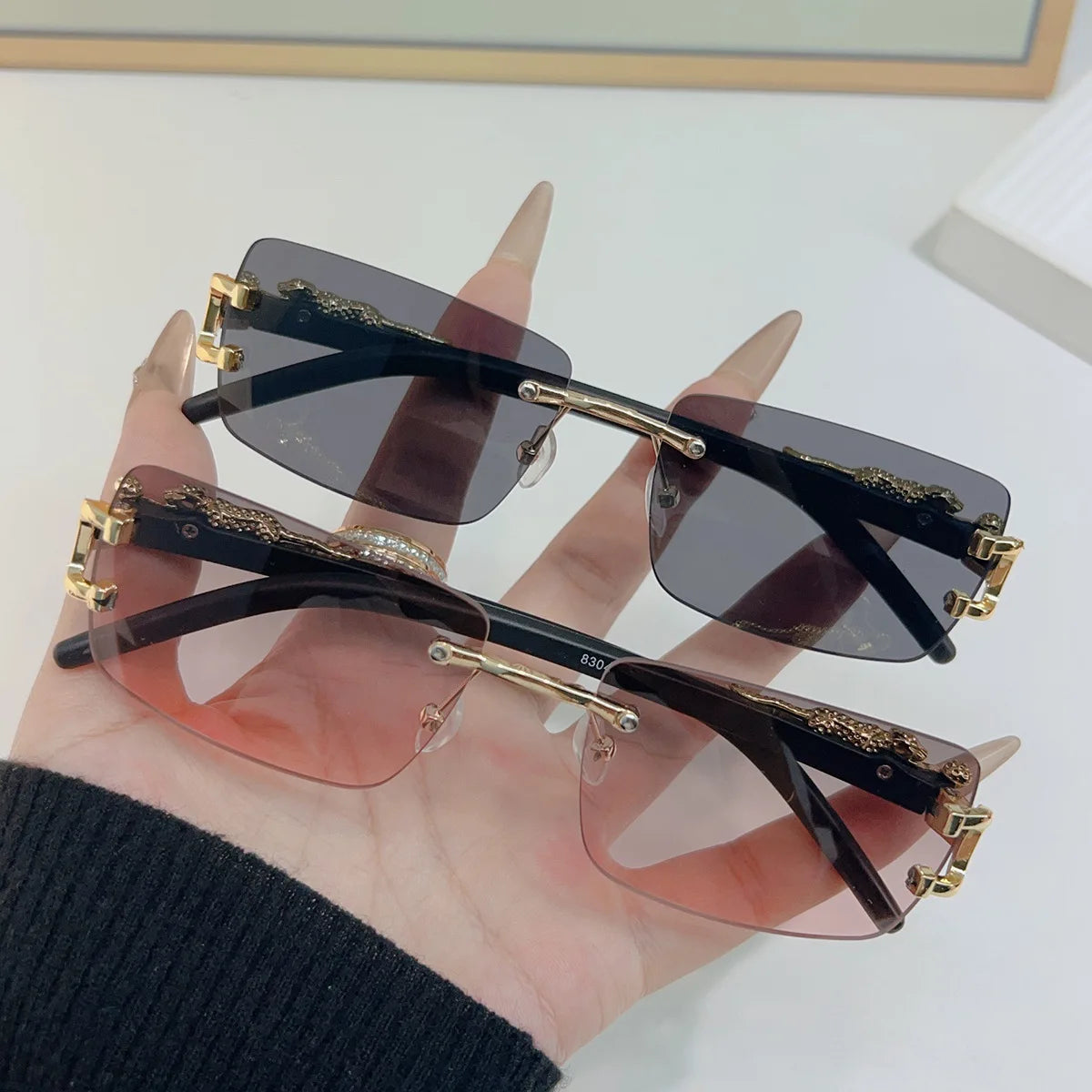 1 Pc Fashionable Women Men Sunglasses Frameless