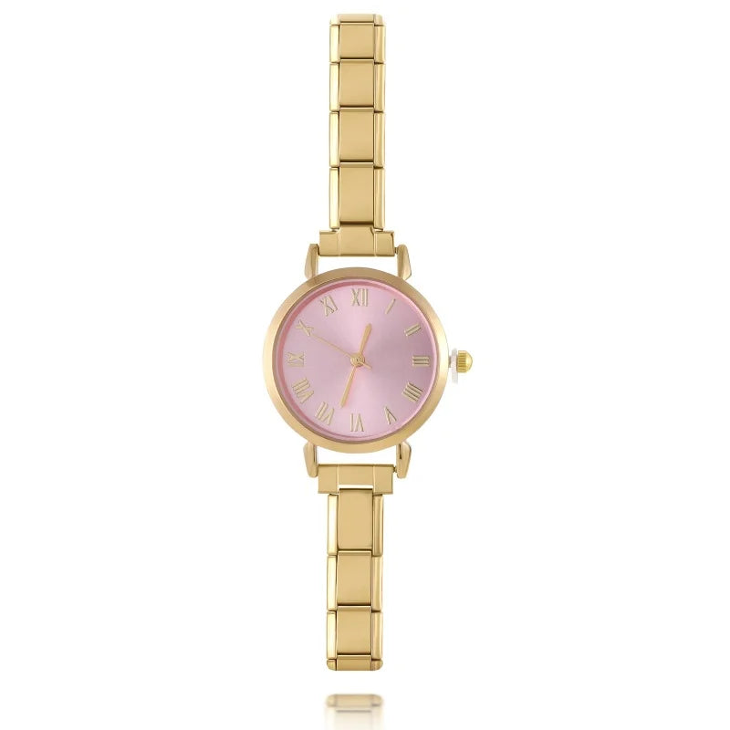 Men Women's Stainless Steel Round Simple Watch