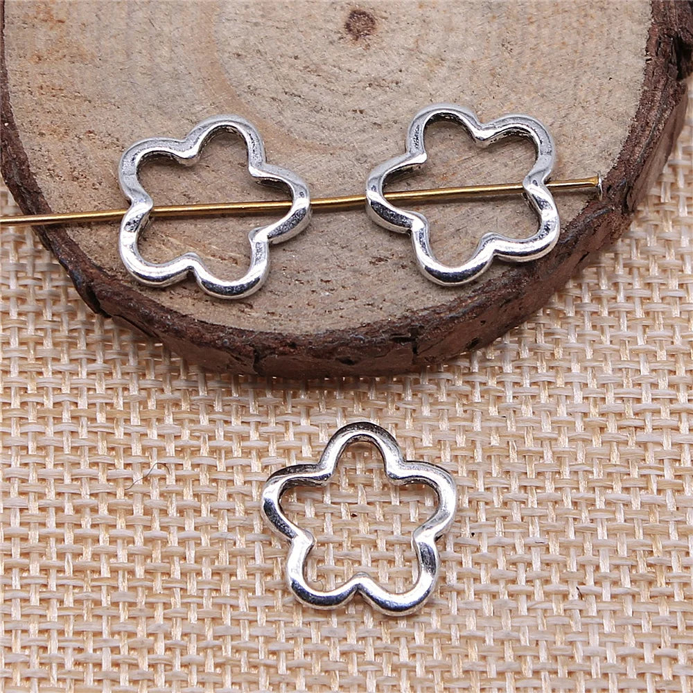 20pcs 16x16mm Flower Charms Small Holes Flower Charm Bead Hollow Flower