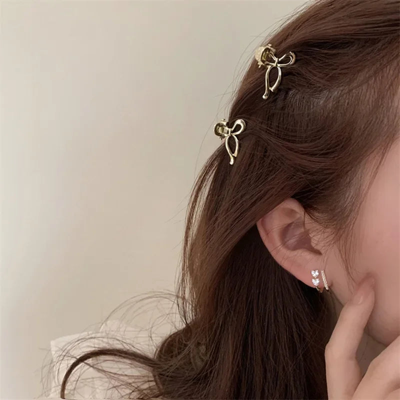 1/2pcs Princess Head Mini Small Bow Clip Metal Hair Accessories