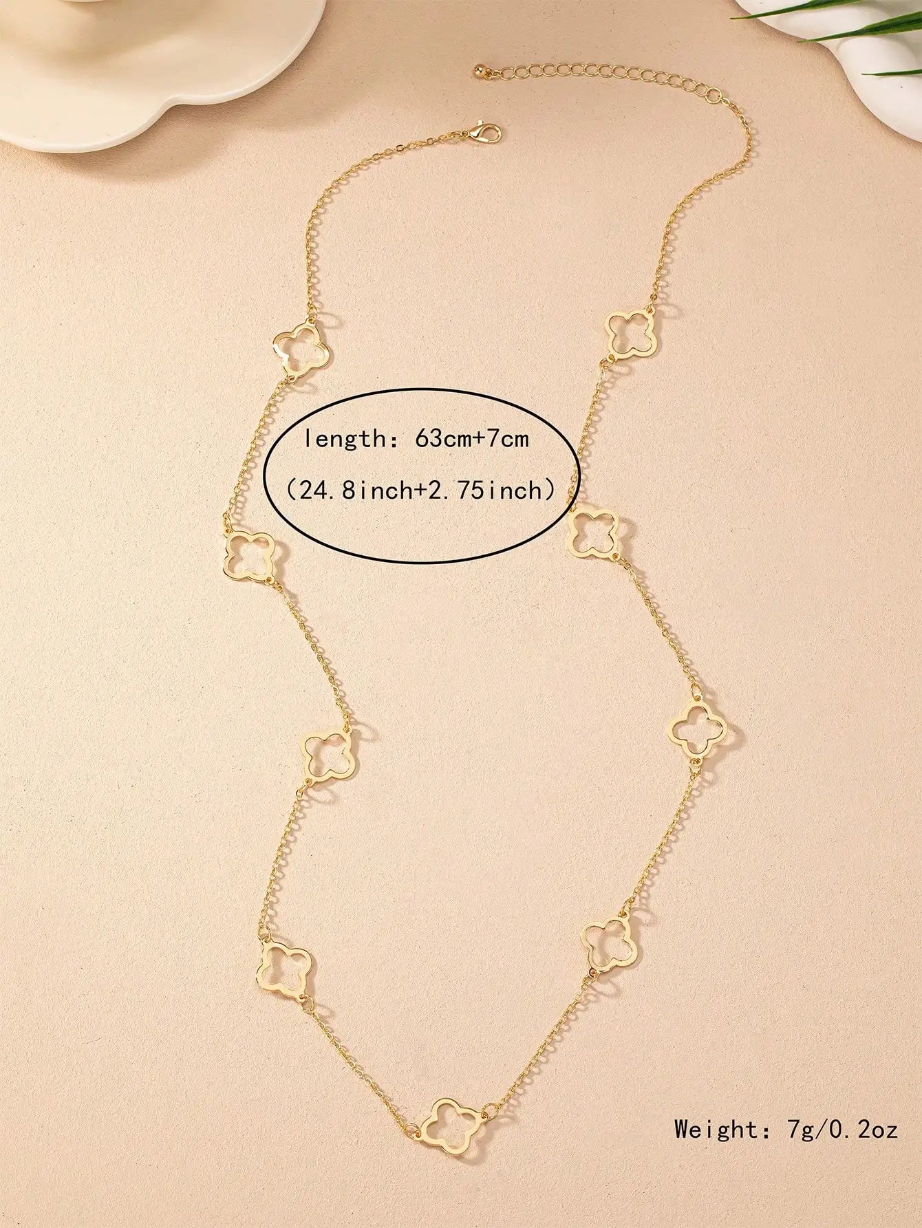 Gold Four Leaf Clover Necklace Clover Pendant Station Necklaces