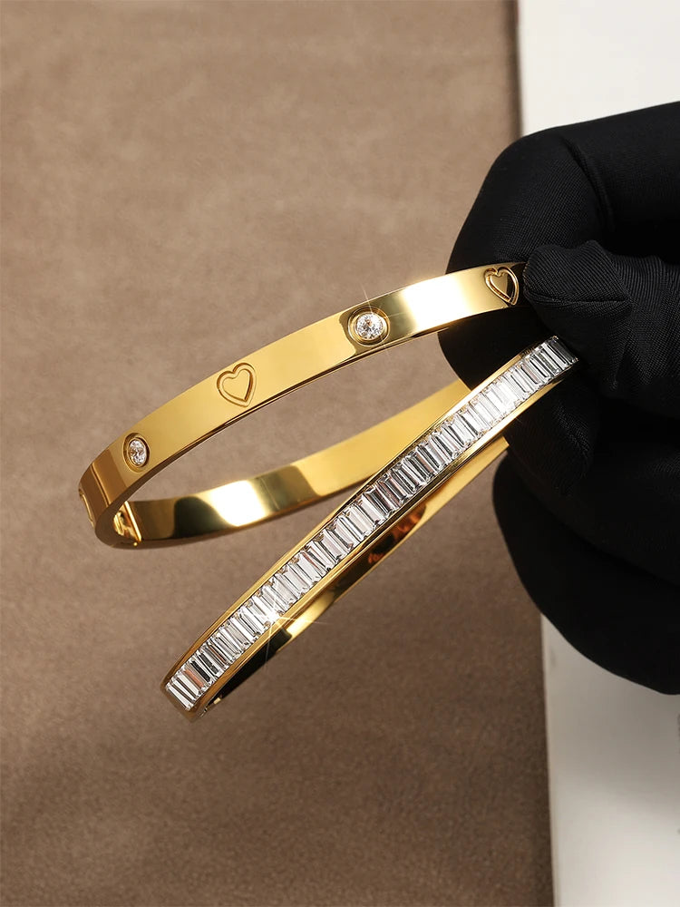 2 Pieces Stainless Steel Bangle Bracelet
