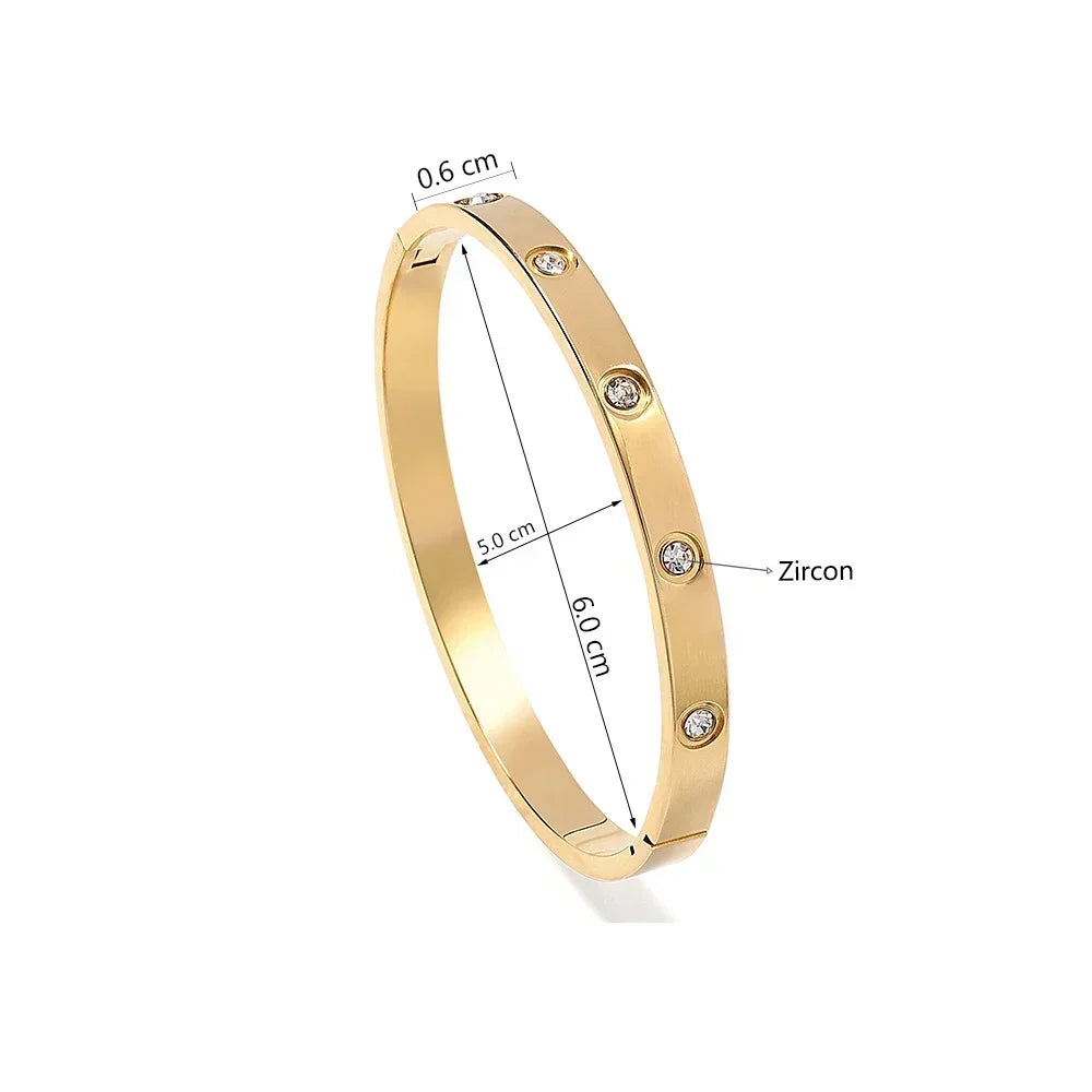 Stainless Steel Cubic Zirconia Bracelet for Women Men