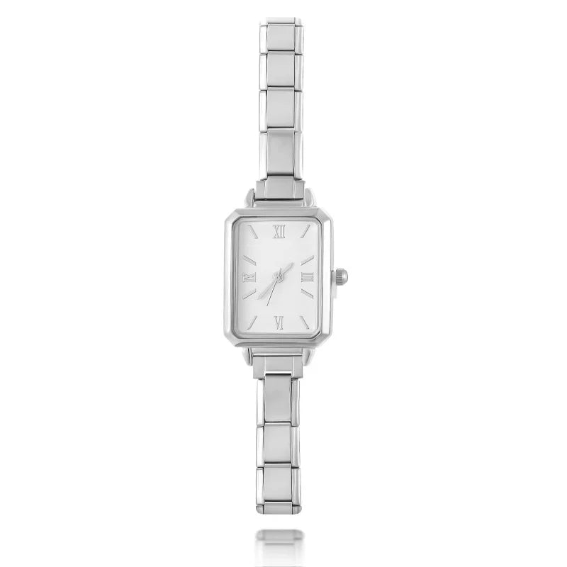 Men Women's Stainless Steel Round Simple Watch