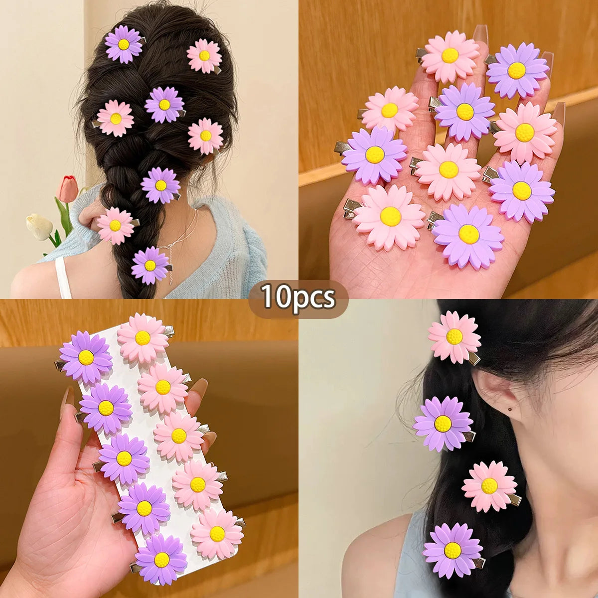 10 Sunflower Hair Clips Sweet