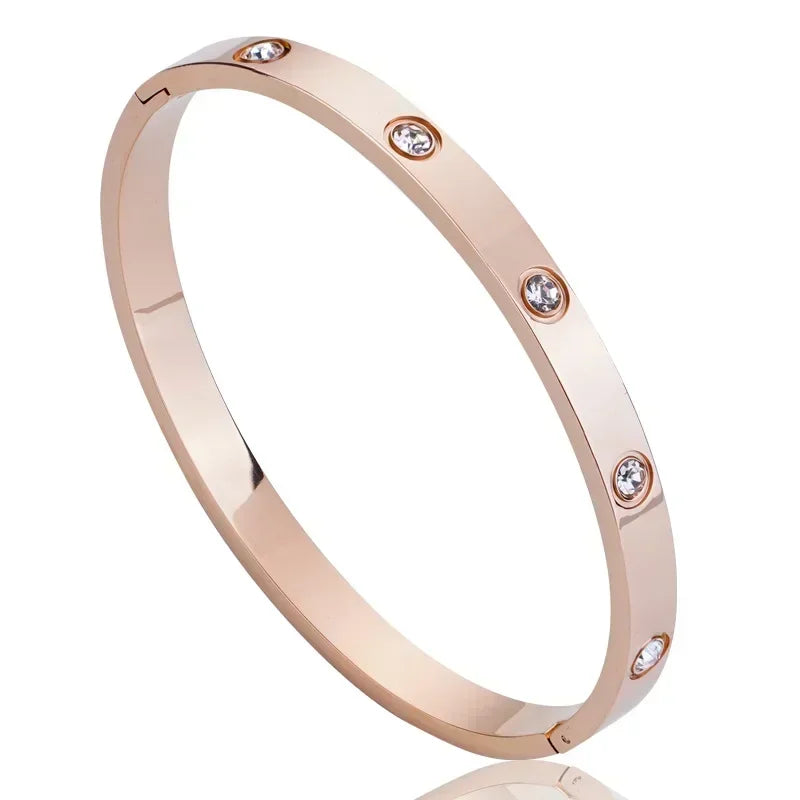 Stainless Steel Cubic Zirconia Bracelet for Women Men