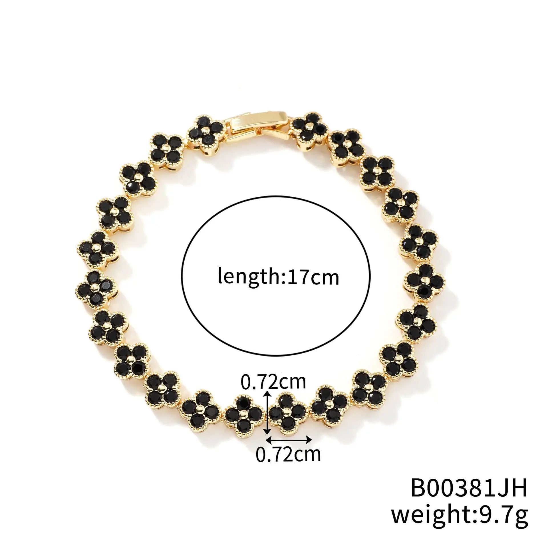 1pc Rainbow Colorful Clover Zircon Bracelet Fashion Charm Gorgeous