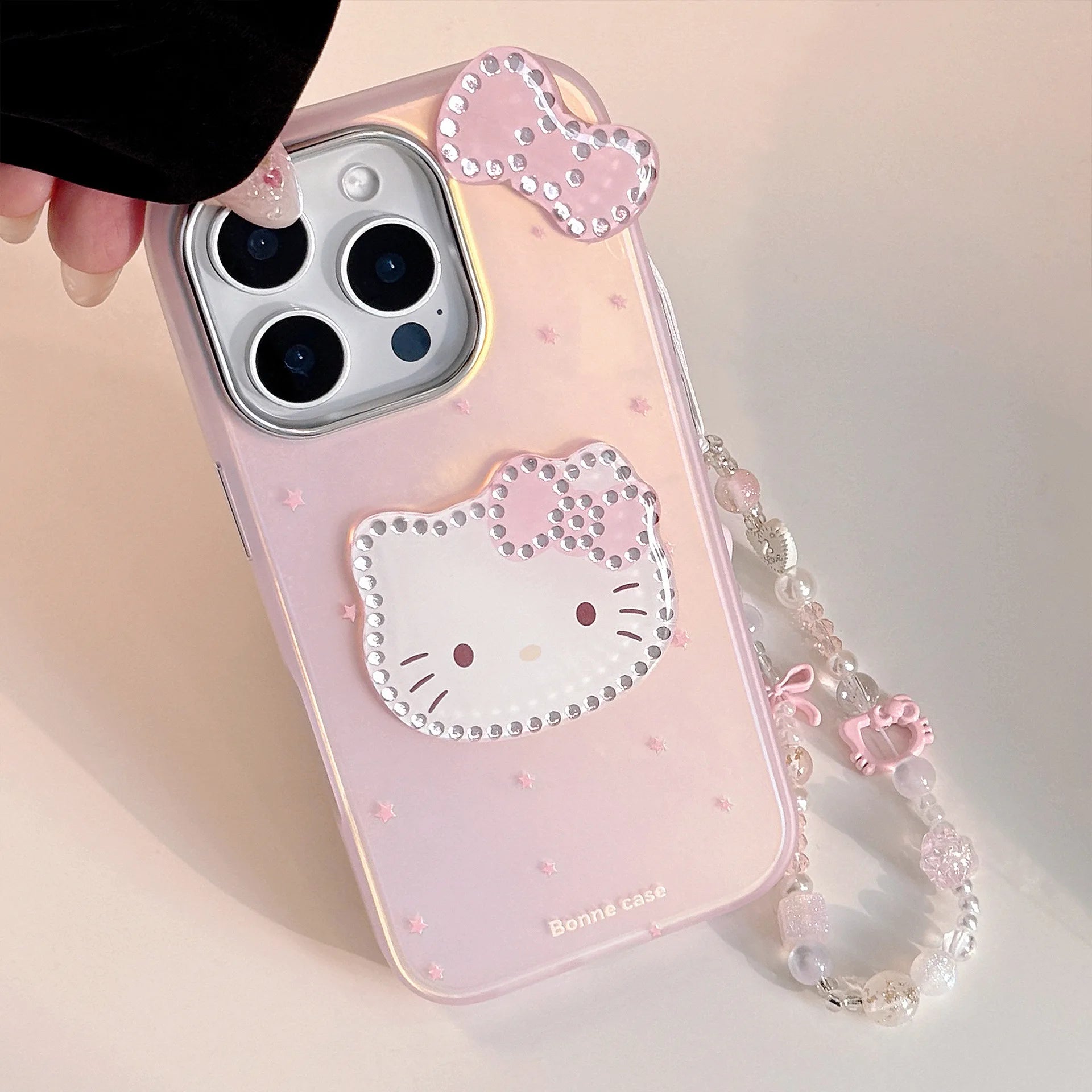 3D Cartoon Hello Kitty Bowknot Laser Phone Case