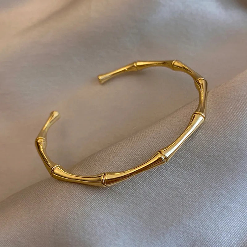1pc Titanium Steel Gold Bracelet,