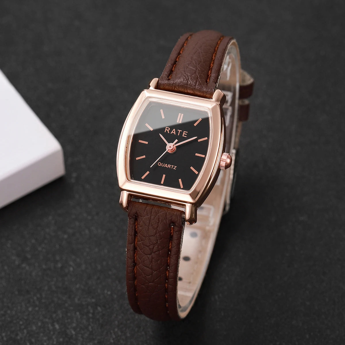 Women's Watch Fashion Small Arabic Quartz Watches Leather Band Wristwatches