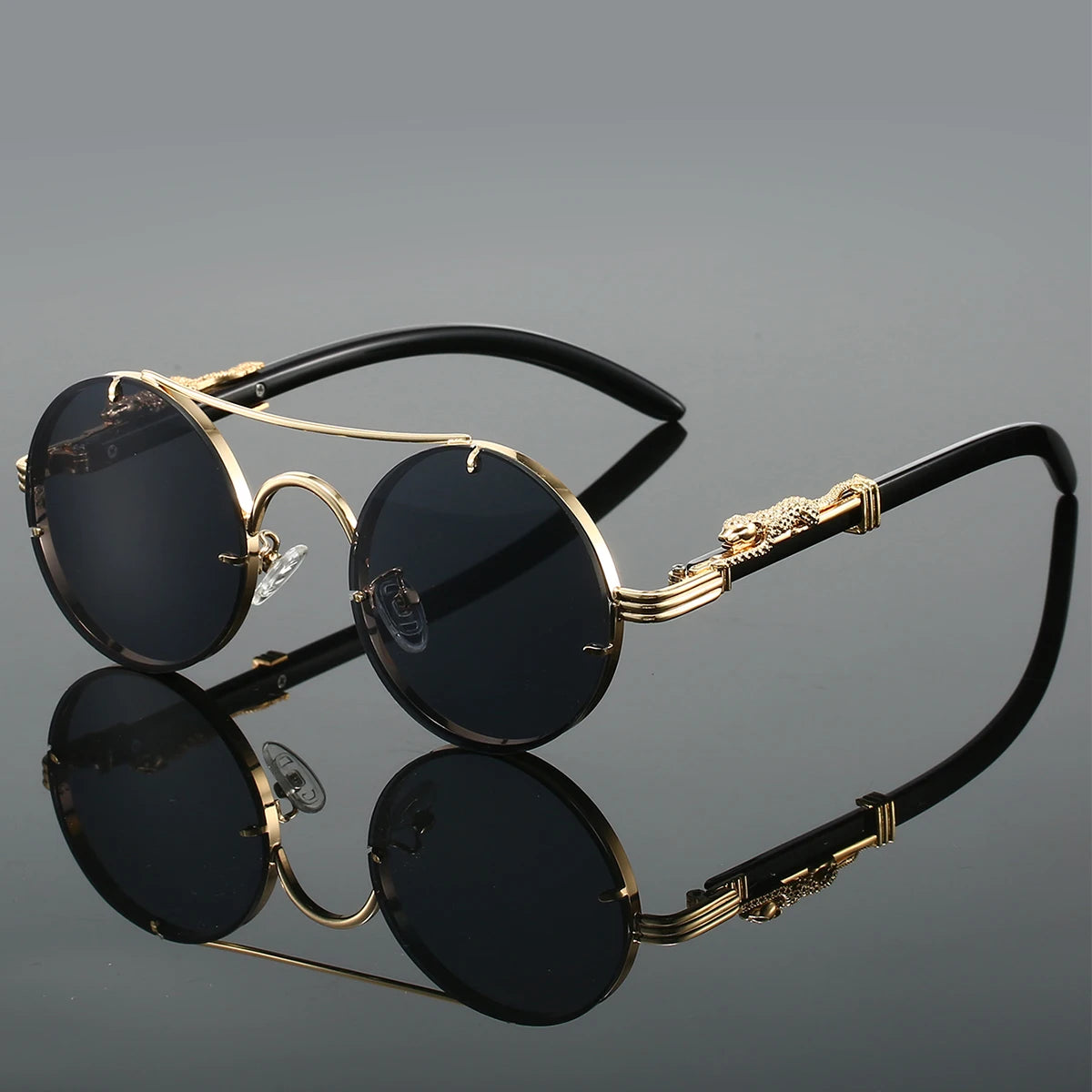 Vintage Round Sunglasses Fashion Double Multicolor